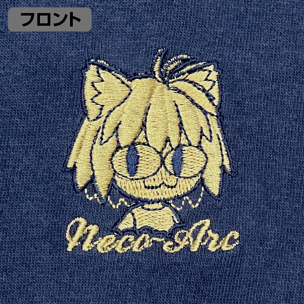 《月姬》 -A piece of blue glass moon- L碼 ネコアルク 小圖案刺繡T恤/靛藍色
