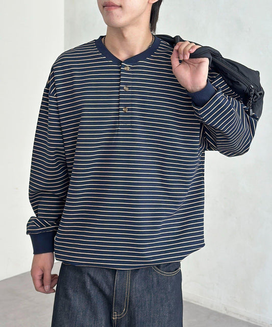 立體裁剪亨利領套頭衫