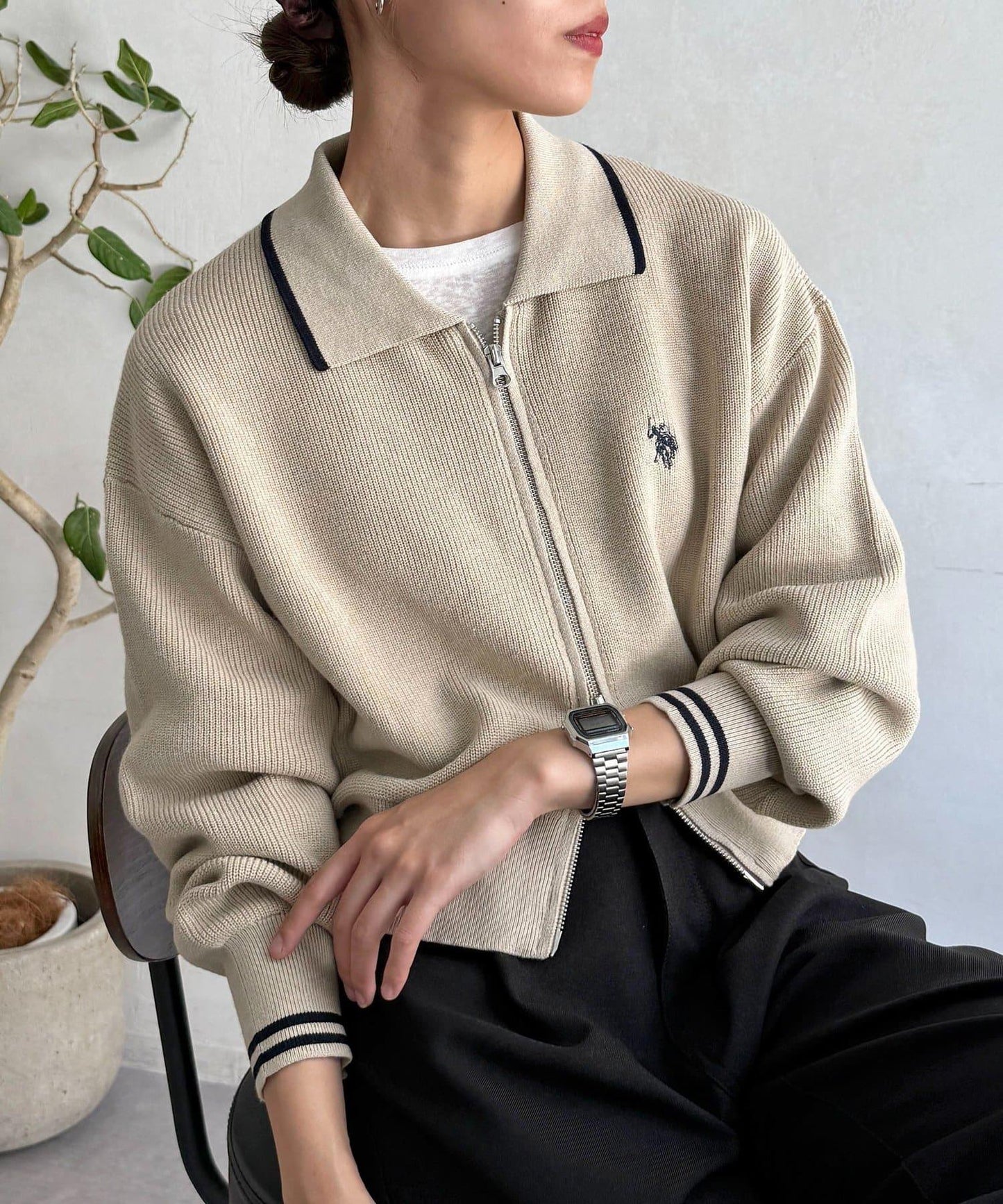 【U.S. POLO ASSN.】帶領拉鍊開衫