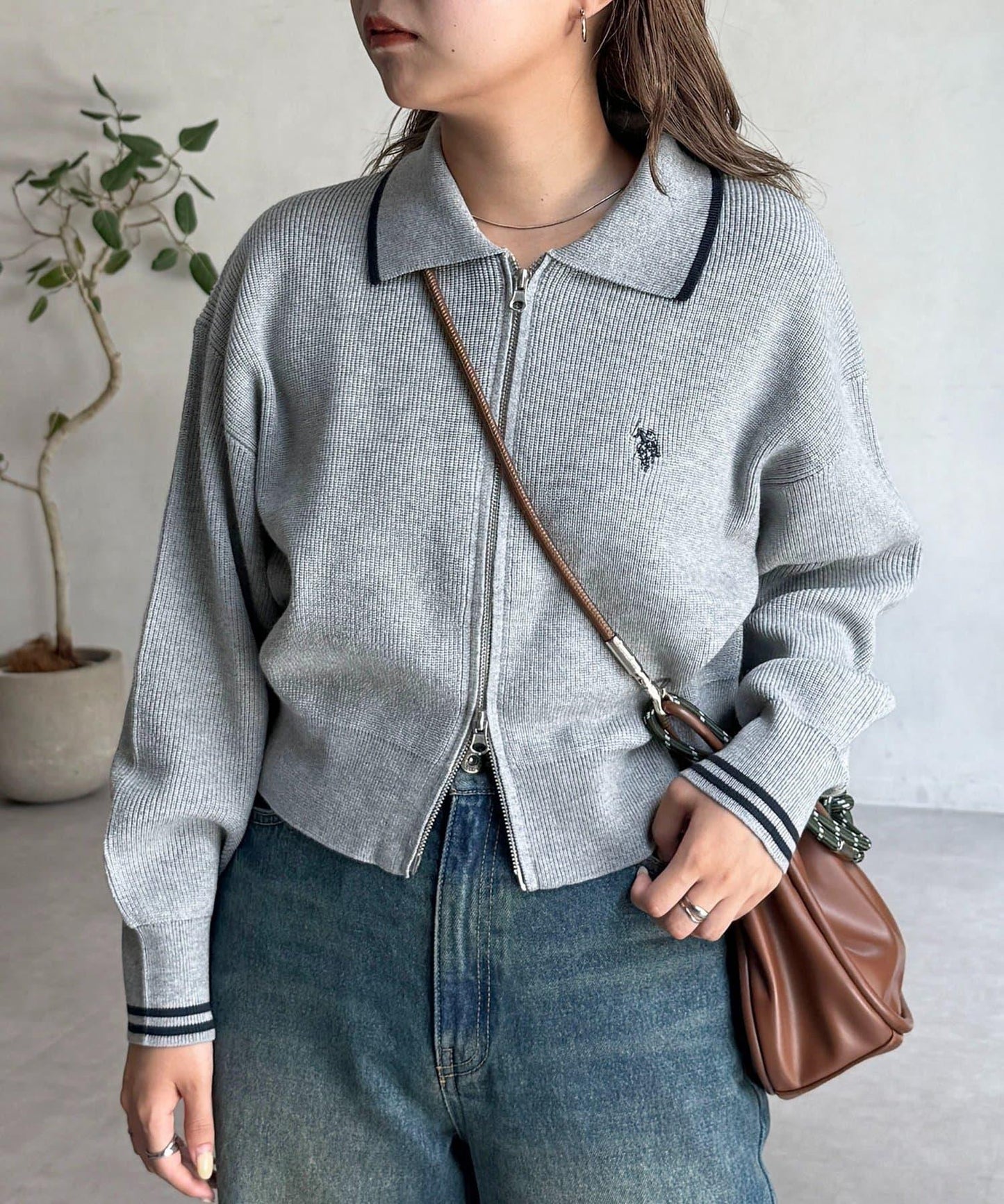 【U.S. POLO ASSN.】帶領拉鍊開衫
