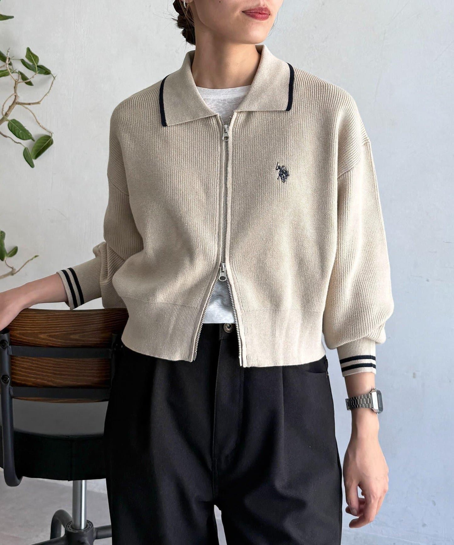 【U.S. POLO ASSN.】帶領拉鍊開衫
