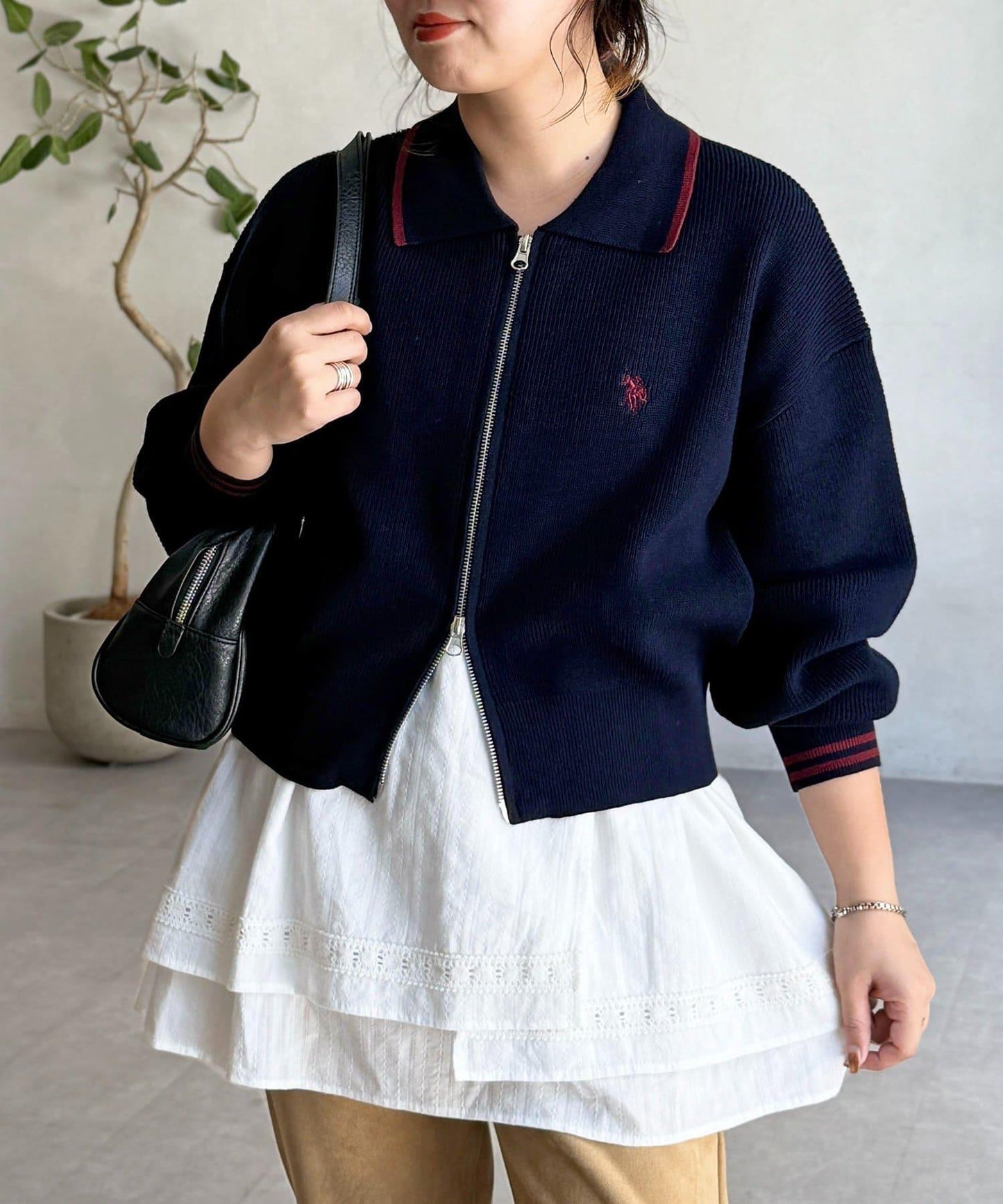 【U.S. POLO ASSN.】帶領拉鍊開衫