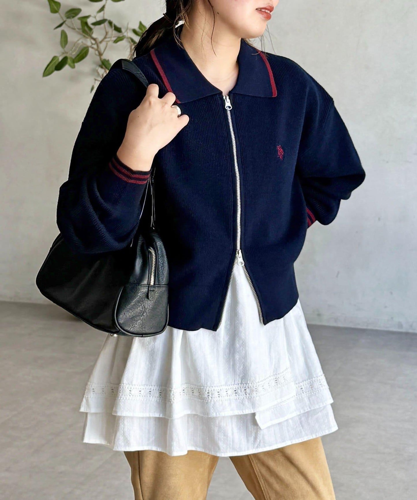【U.S. POLO ASSN.】帶領拉鍊開衫