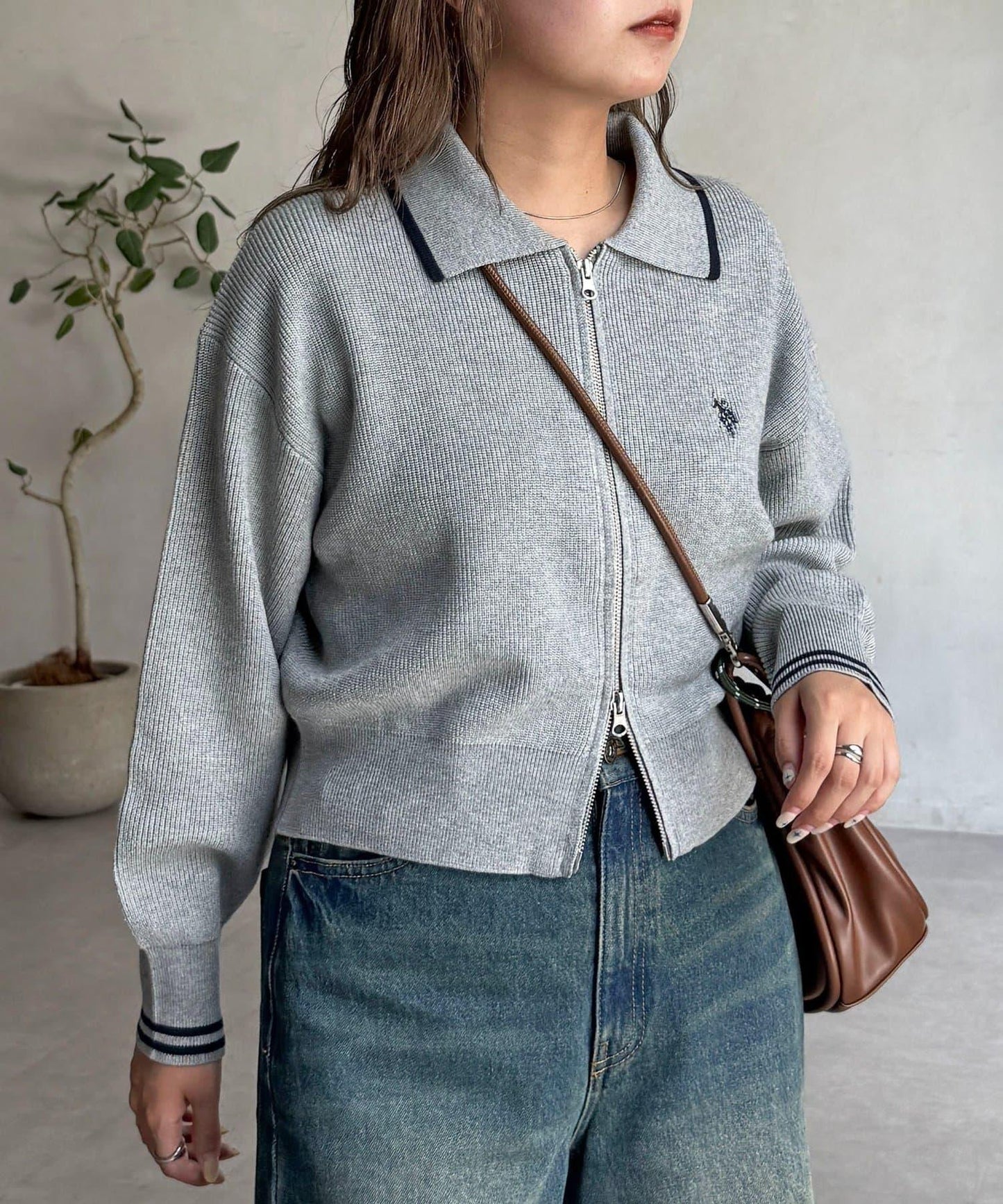 【U.S. POLO ASSN.】帶領拉鍊開衫