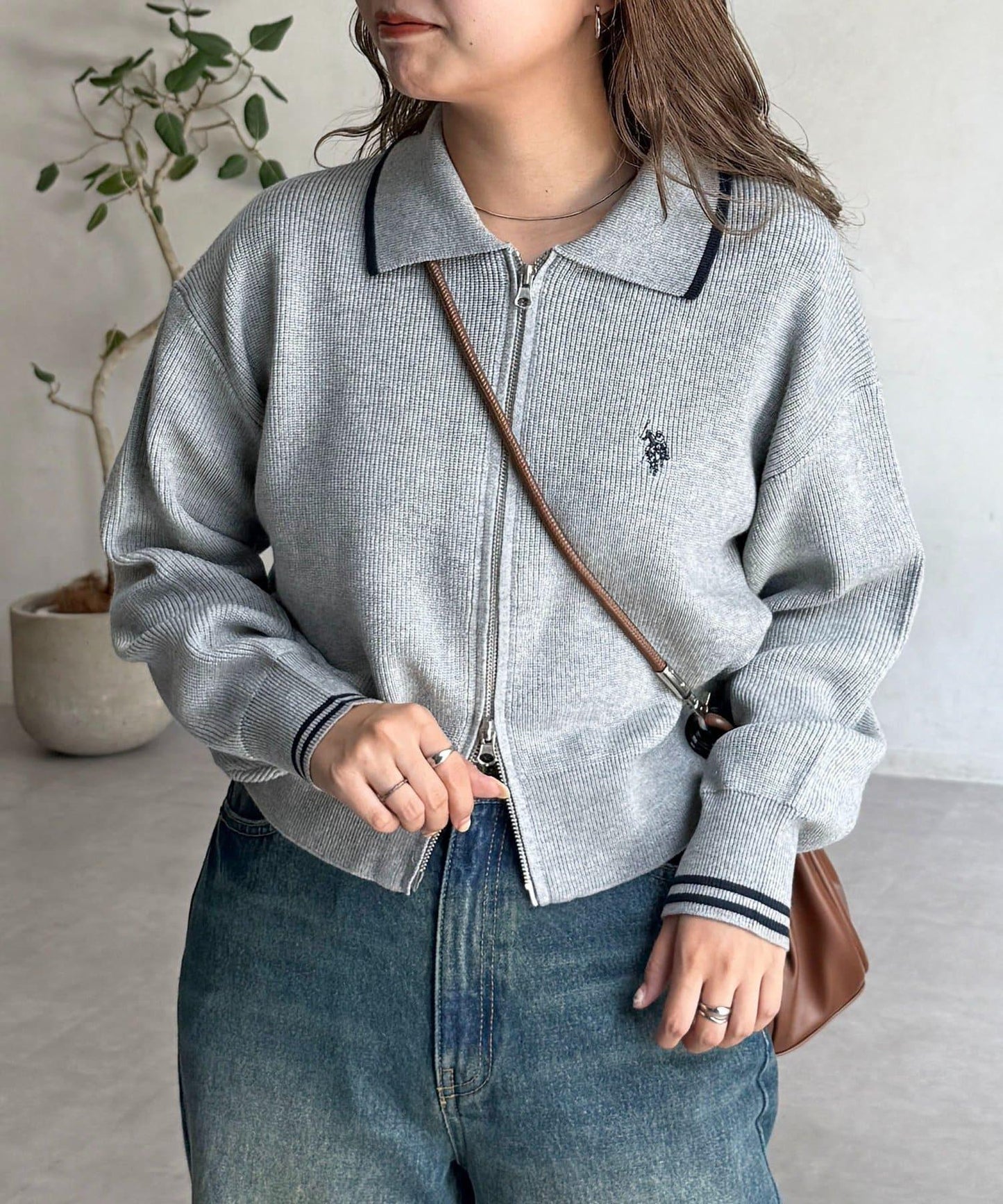 【U.S. POLO ASSN.】帶領拉鍊開衫