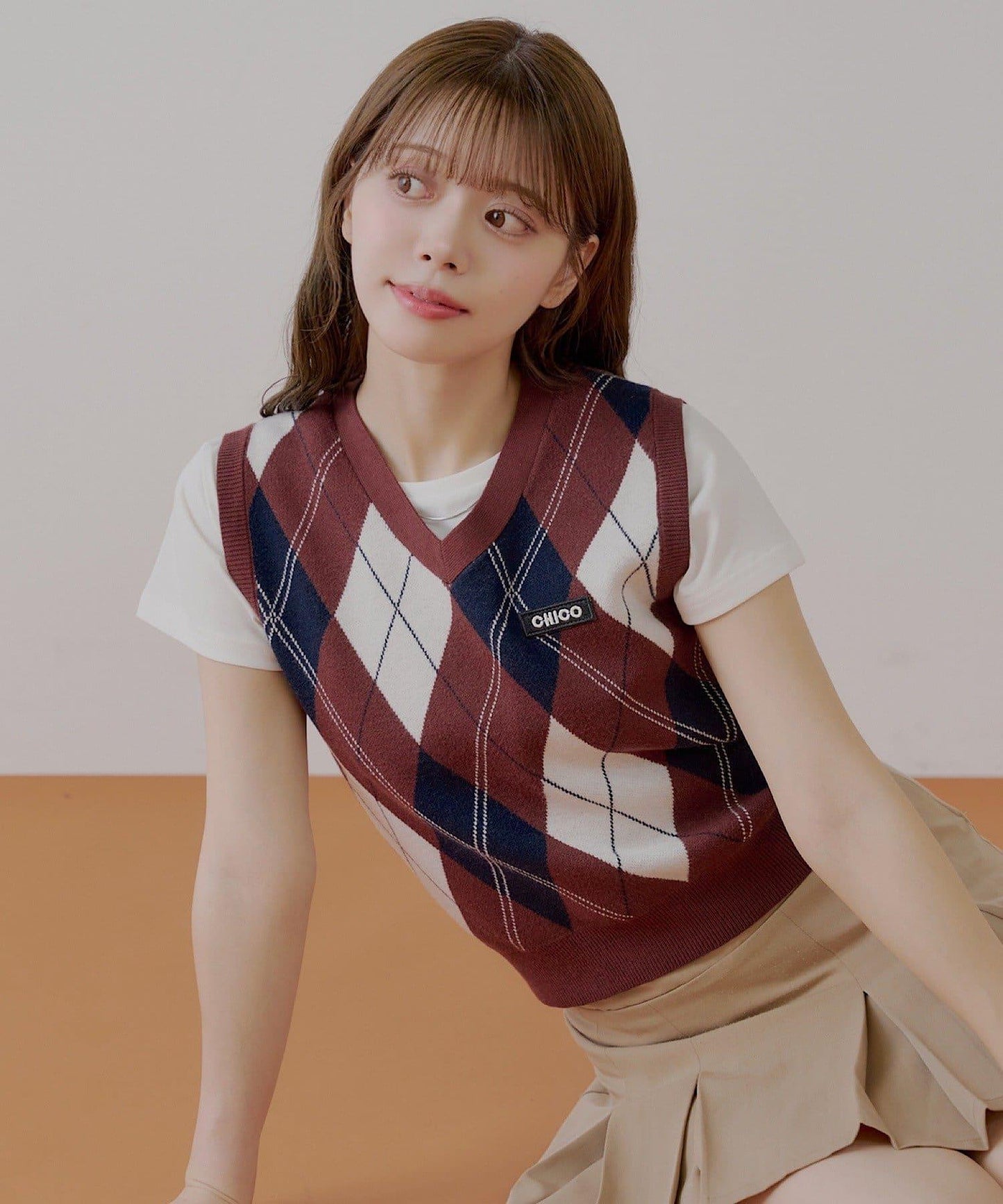 【Chico】アーガイルルーズベストセット