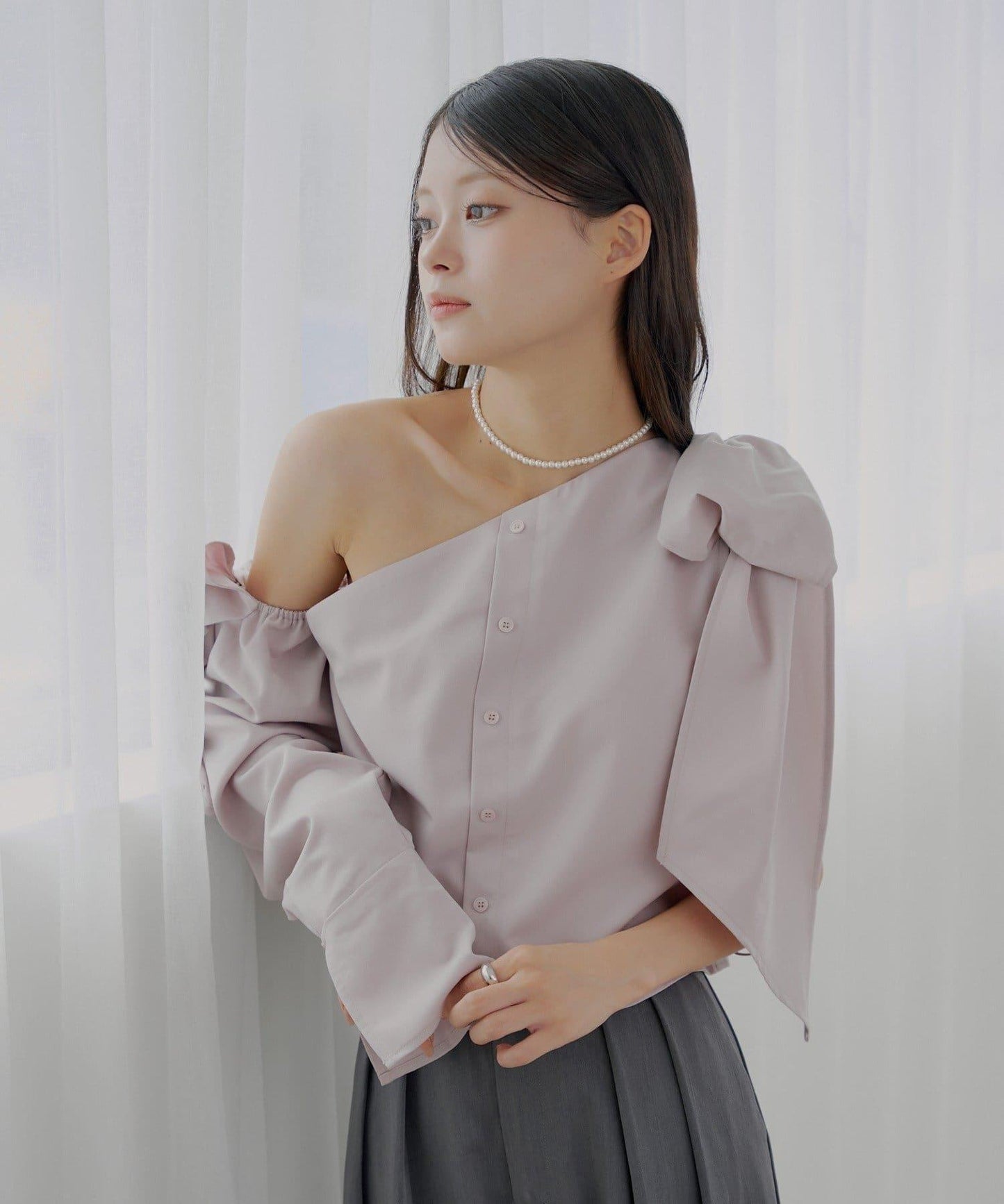 【SALON by Chico】不對稱設計大蝴蝶結襯衫
