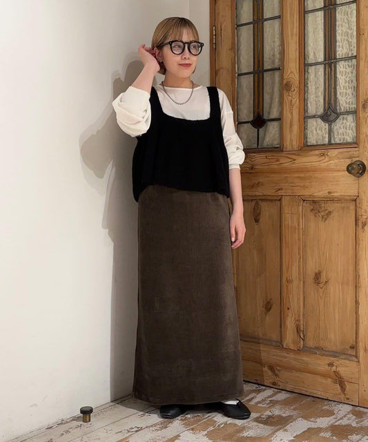 【尺碼齊全/@yns628&@e_r_i_125企劃】彈力燈芯絨半身裙