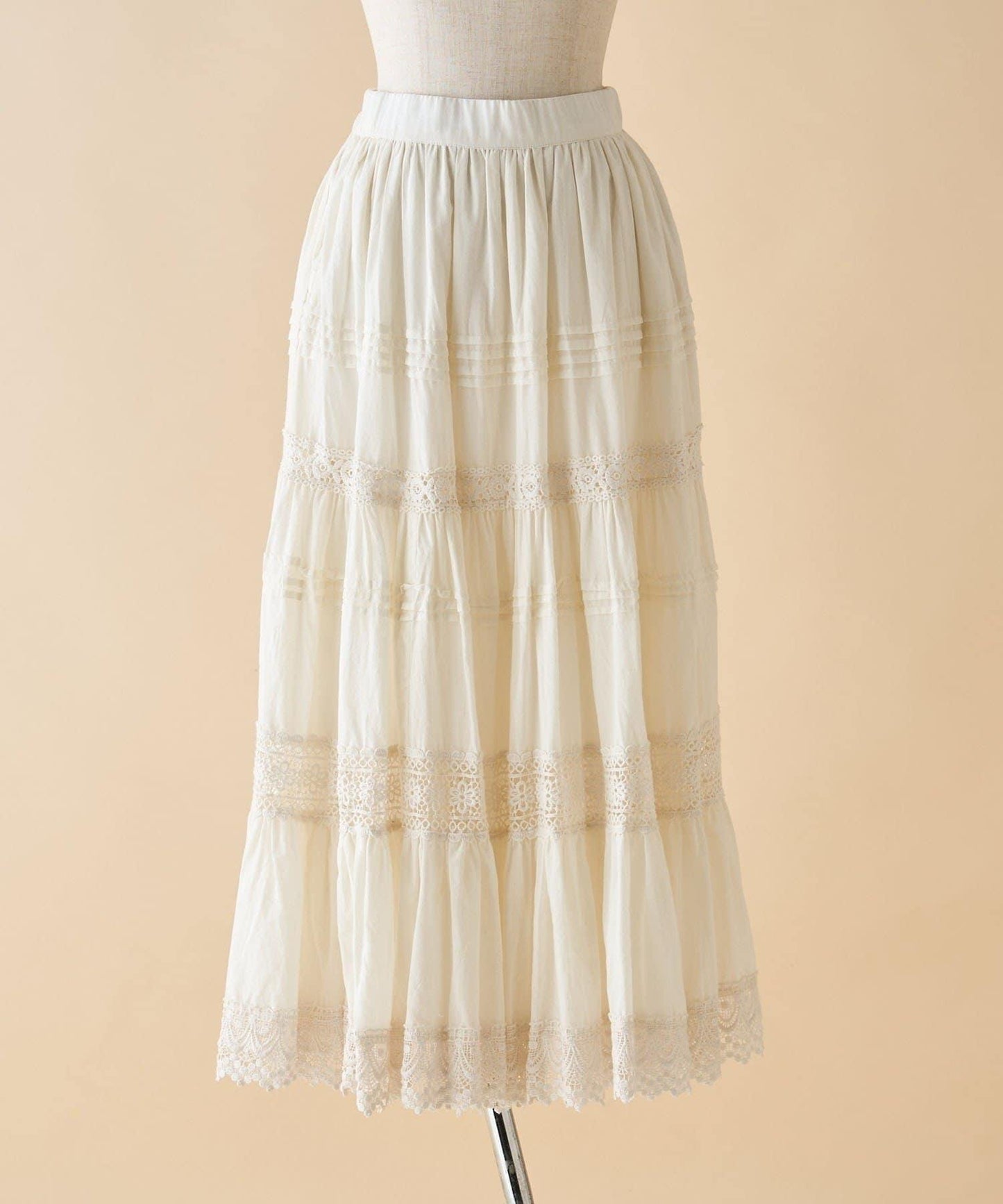 【nane】【India Series】蕾絲拼接長款半身裙