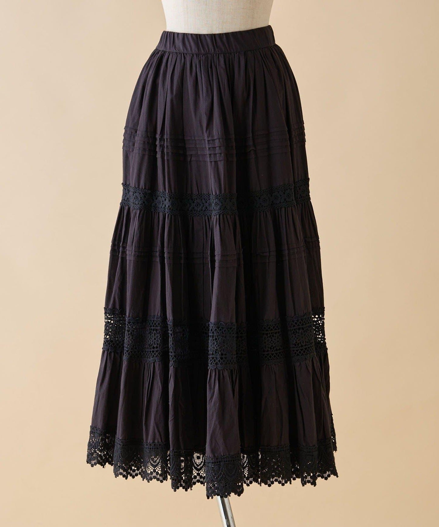 【nane】【India Series】蕾絲拼接長款半身裙