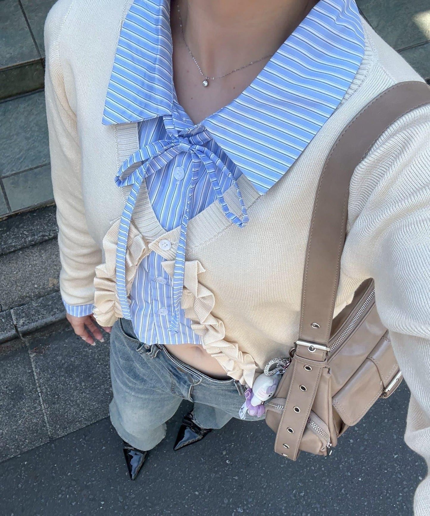 【れみ@re.__mi23セレクト】荷葉邊拼接開衫