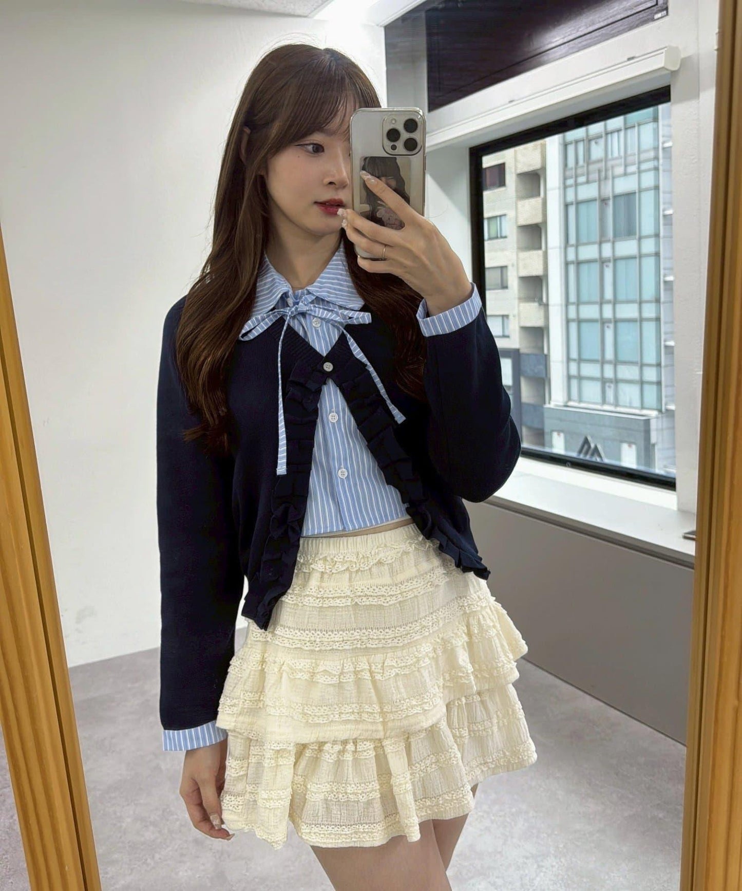 【れみ@re.__mi23セレクト】荷葉邊拼接開衫