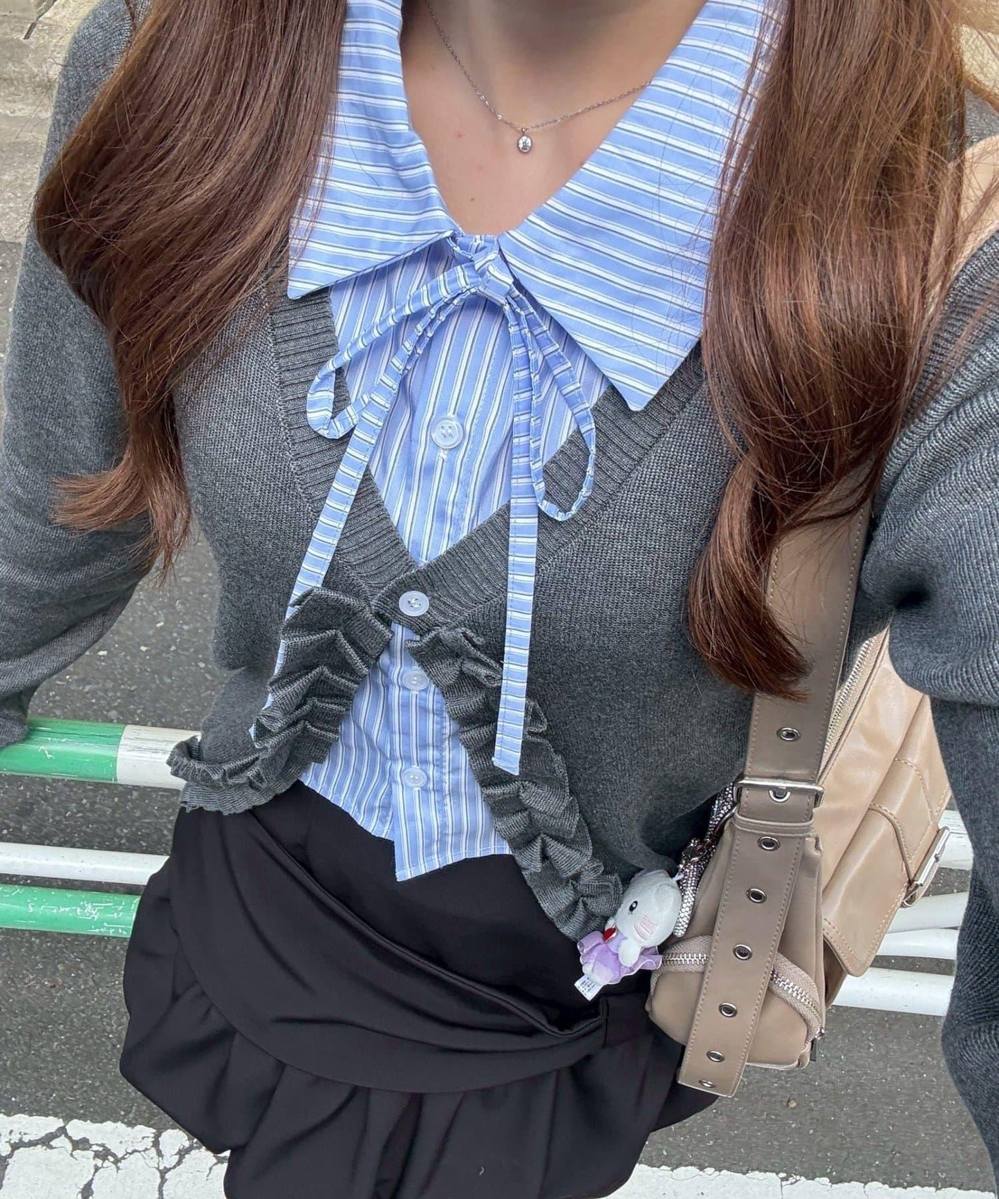 【れみ@re.__mi23セレクト】荷葉邊拼接開衫