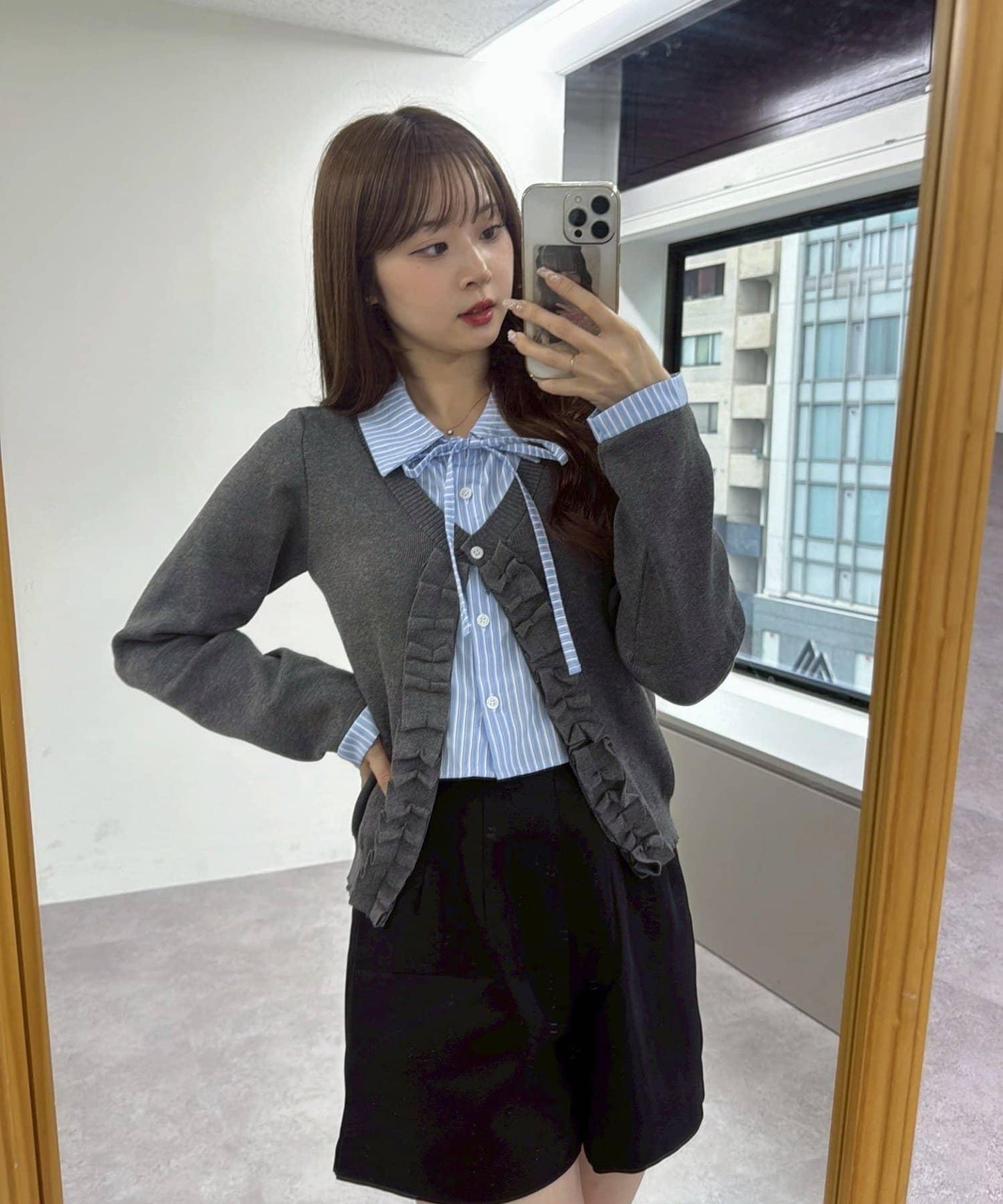 【れみ@re.__mi23セレクト】荷葉邊拼接開衫