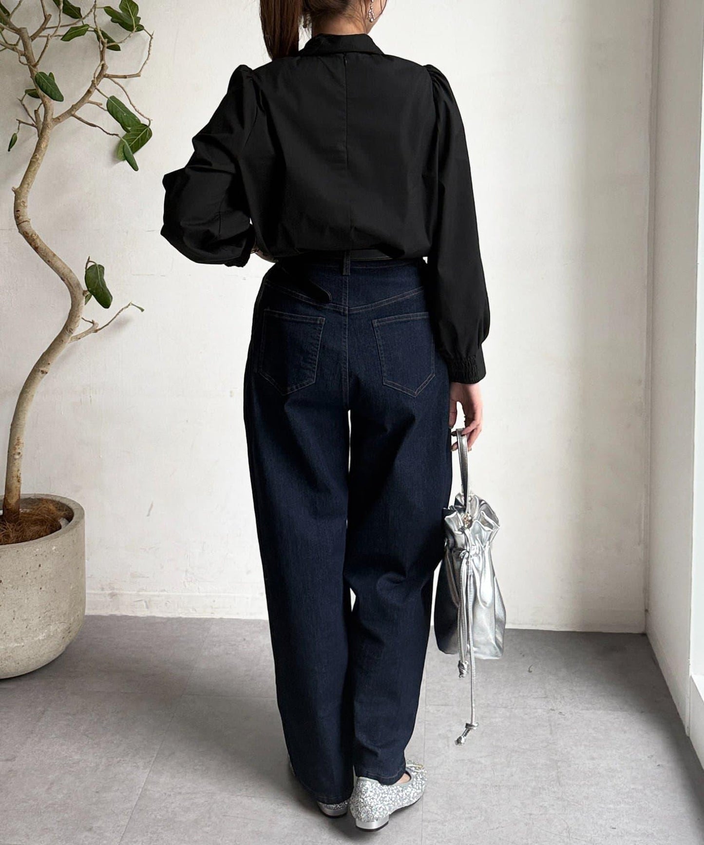 細綁帶領結襯衫