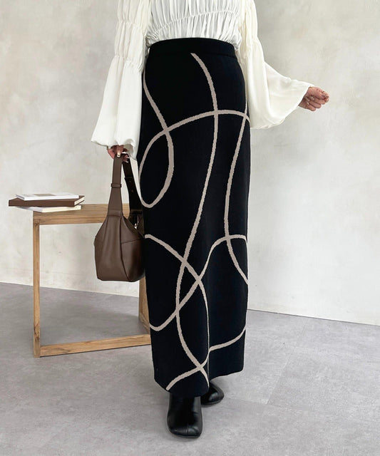 微妙線條針織修身半身裙