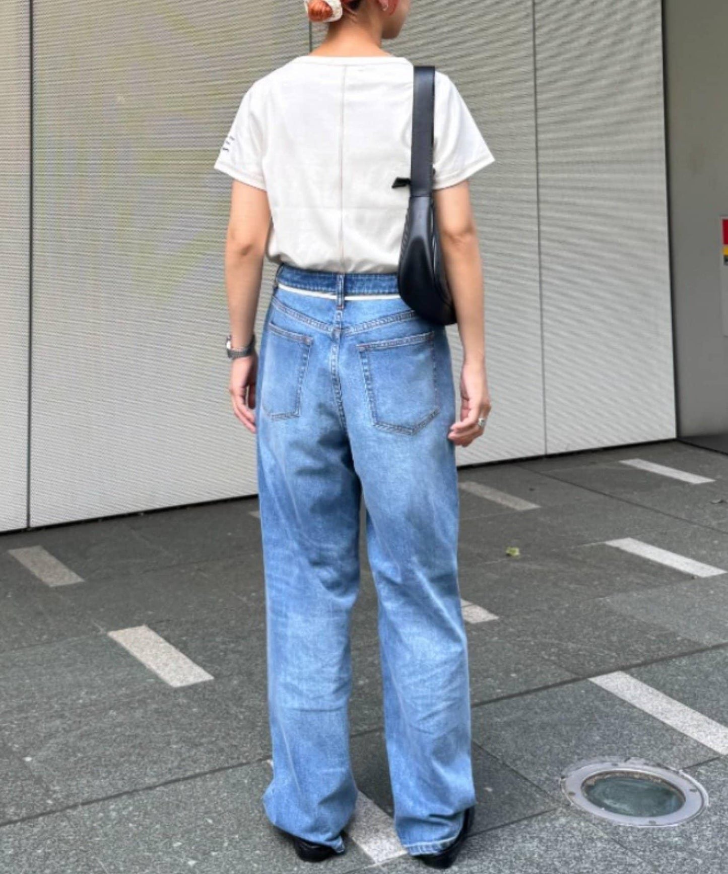 單點刺繡羅紋修身短袖T恤