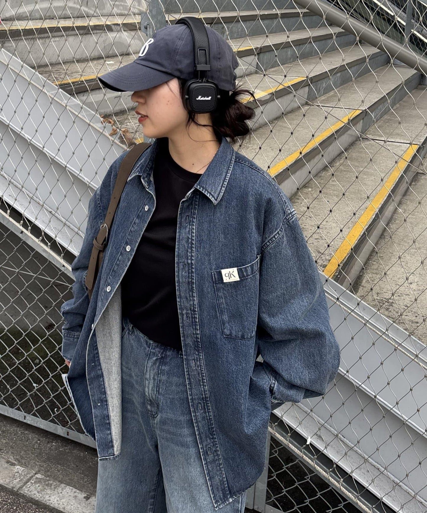 【PIKO企畫 / 】寬鬆褶皺牛仔襯衫