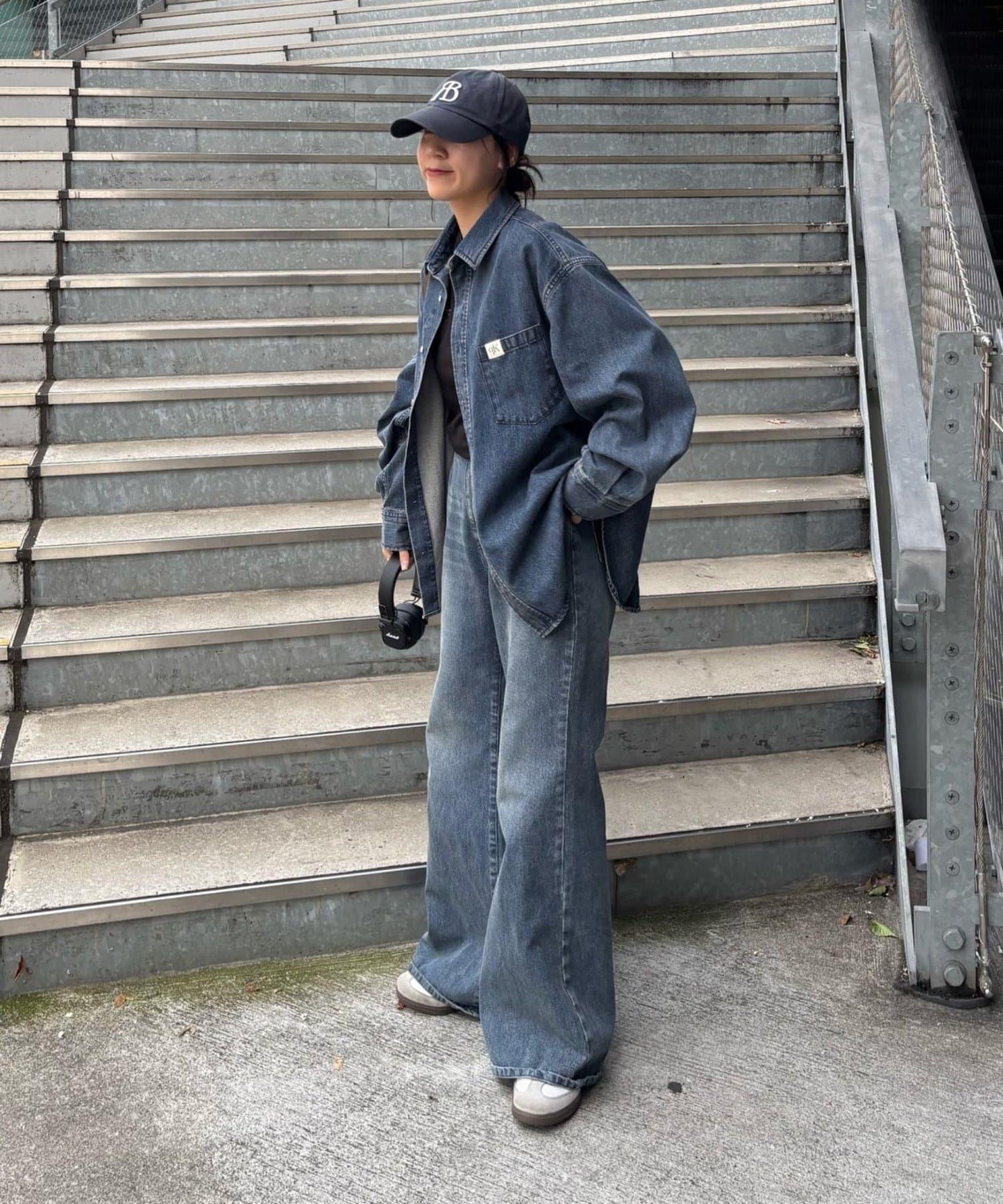 【PIKO企畫 / 】寬鬆褶皺牛仔襯衫