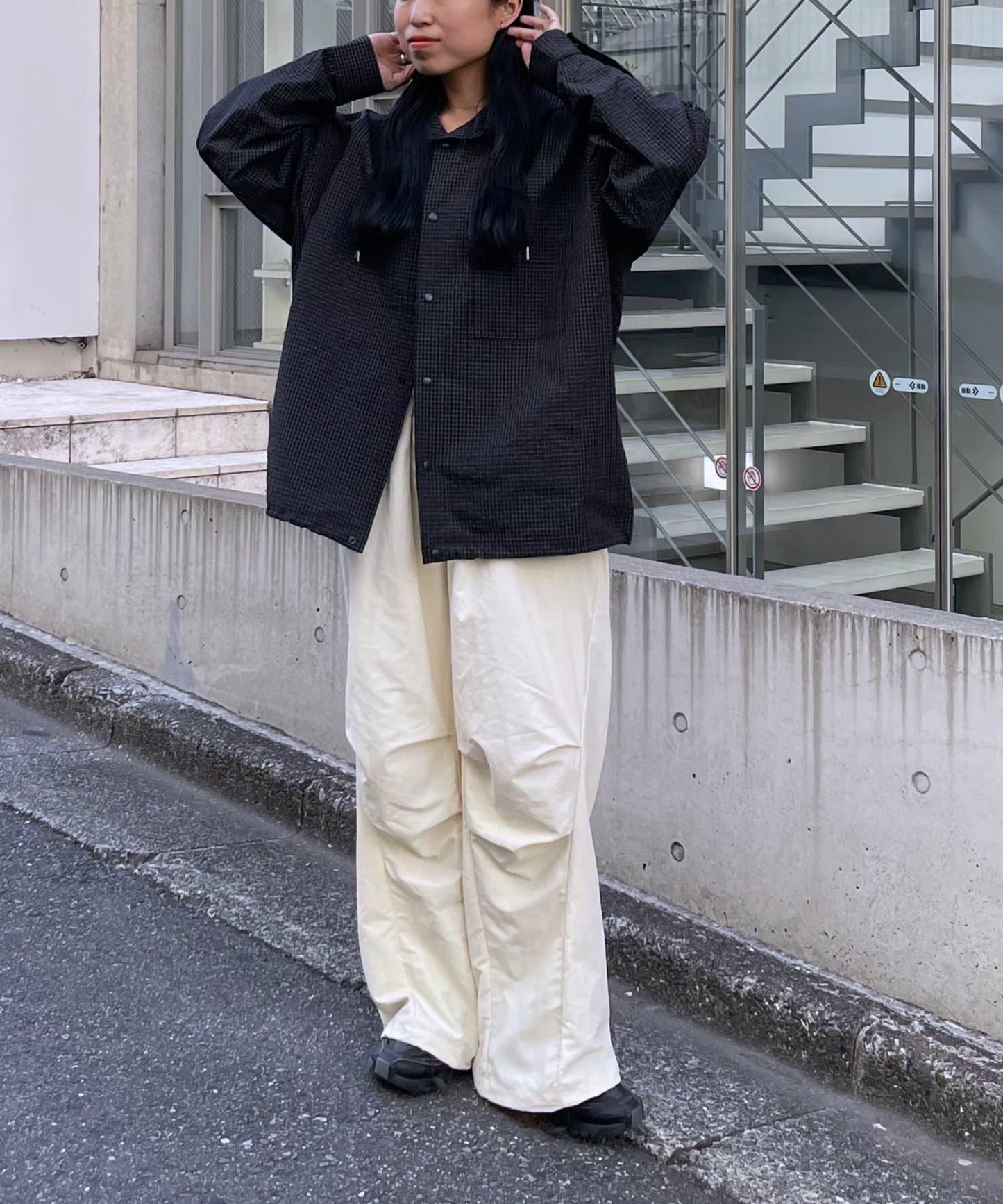 【LEI企畫 / 】弧形線條防潑水防撕裂長褲