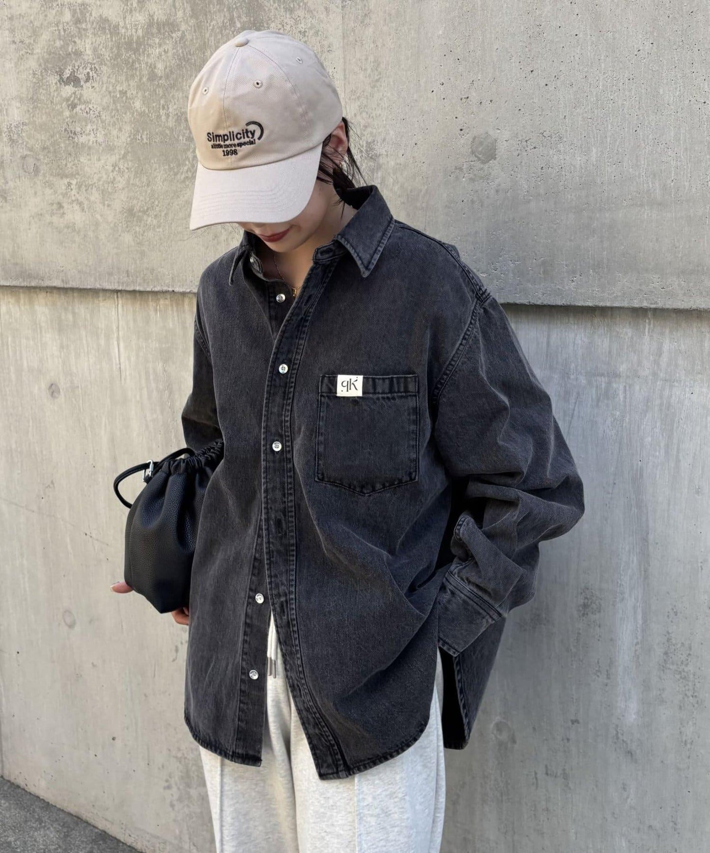 【PIKO企畫 / 】寬鬆褶皺牛仔襯衫