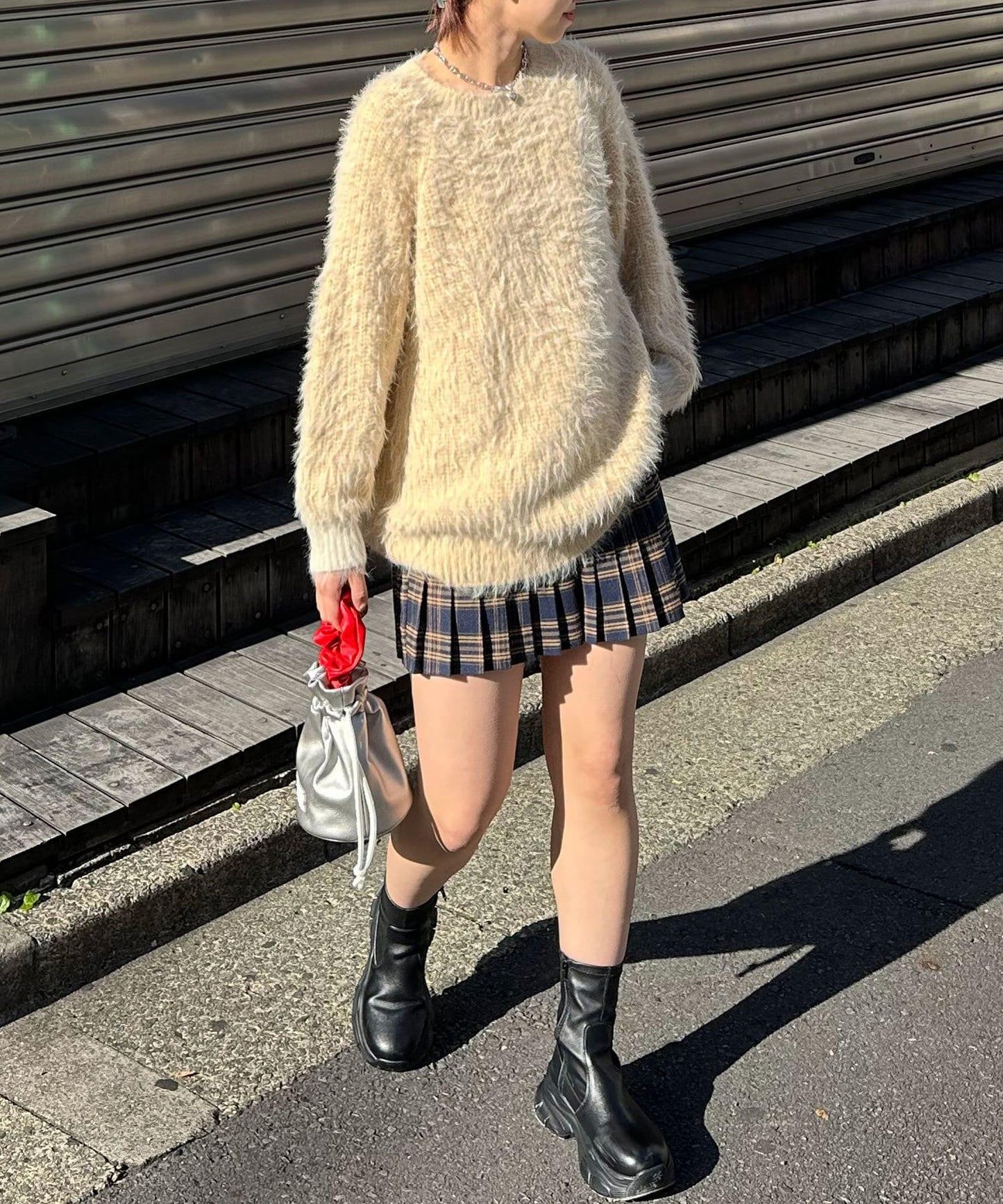 【Ciaopanic】彩色長毛絨寬鬆針織套頭衫