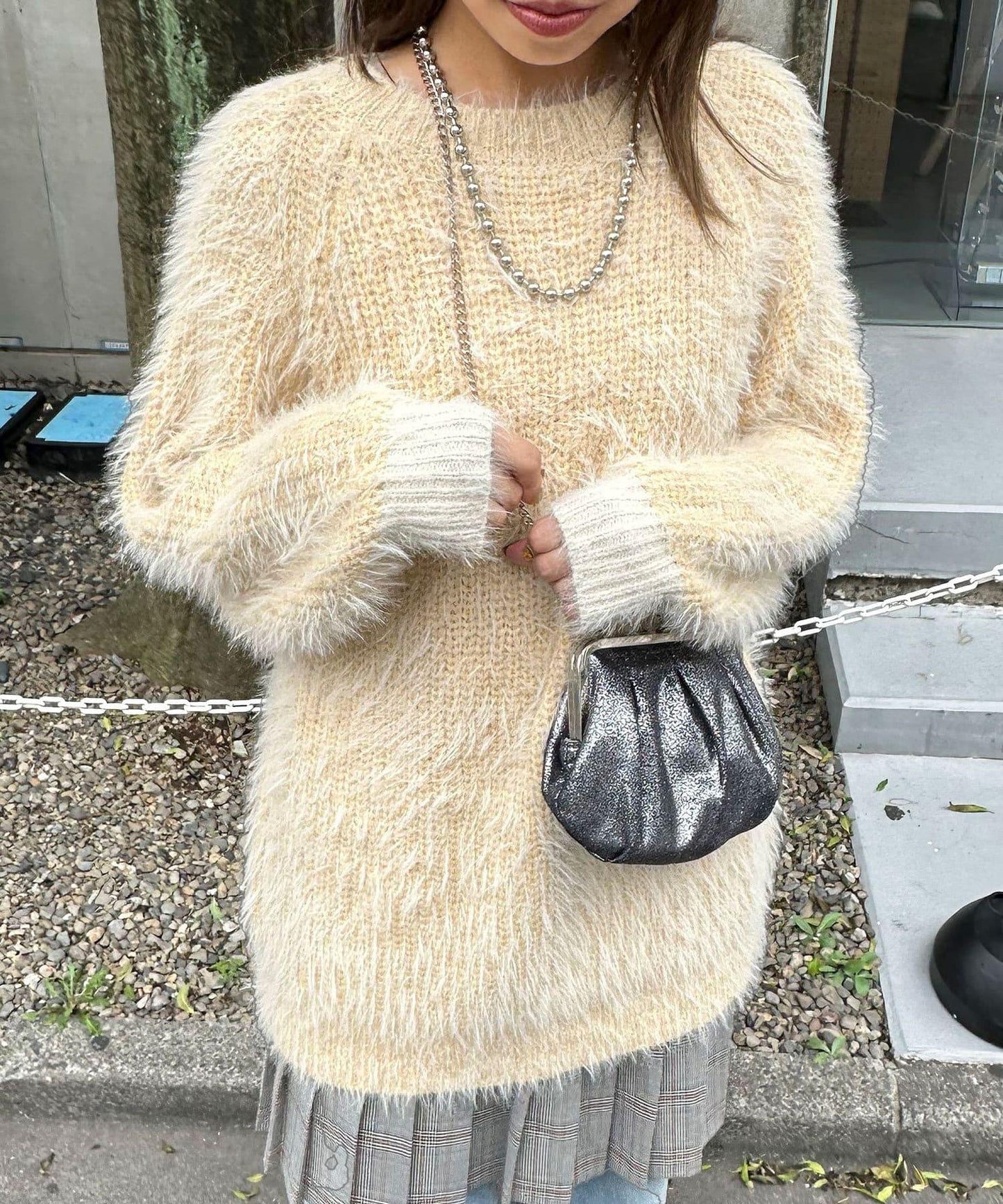 【Ciaopanic】彩色長毛絨寬鬆針織套頭衫