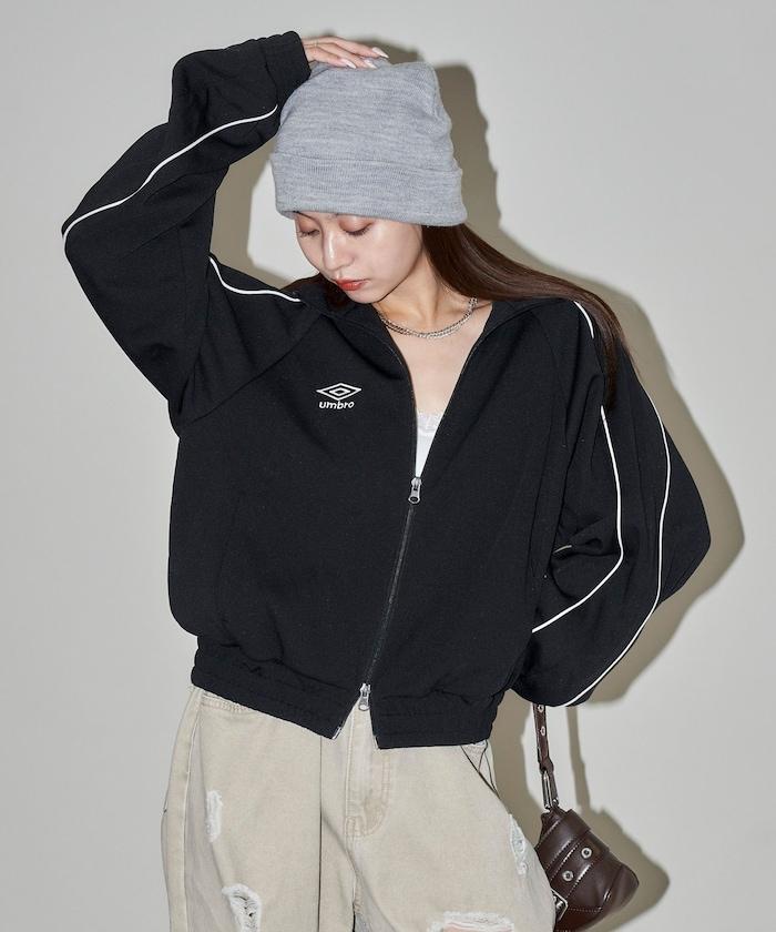 拼接條紋運動夾克