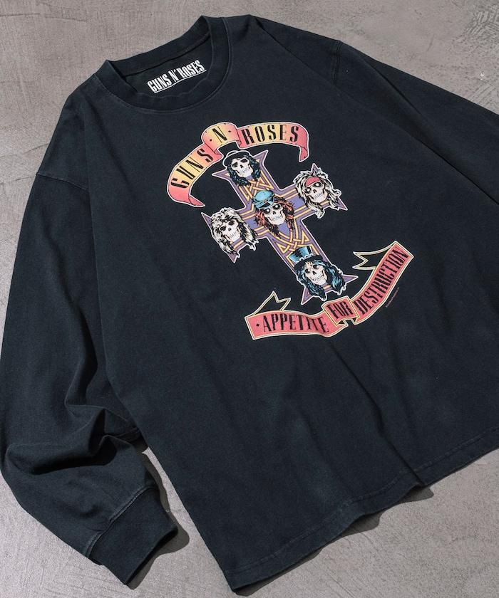 【EXCLUSIVE】GUNS N ROSES 槍與玫瑰 前印花長袖T恤