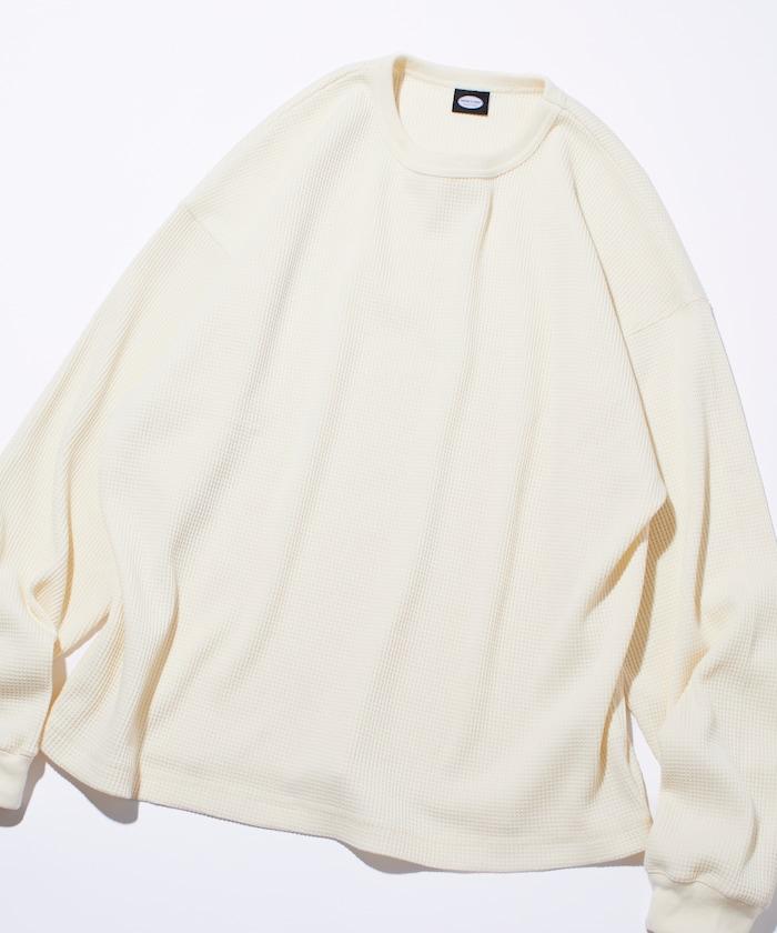 寬鬆版型長袖華夫格保暖長袖T恤