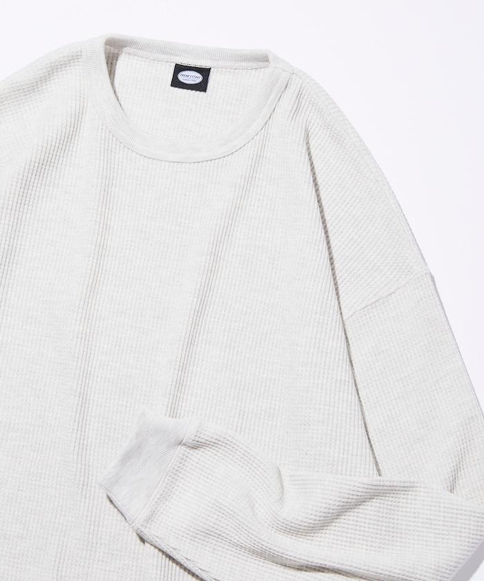 寬鬆版型長袖華夫格保暖長袖T恤