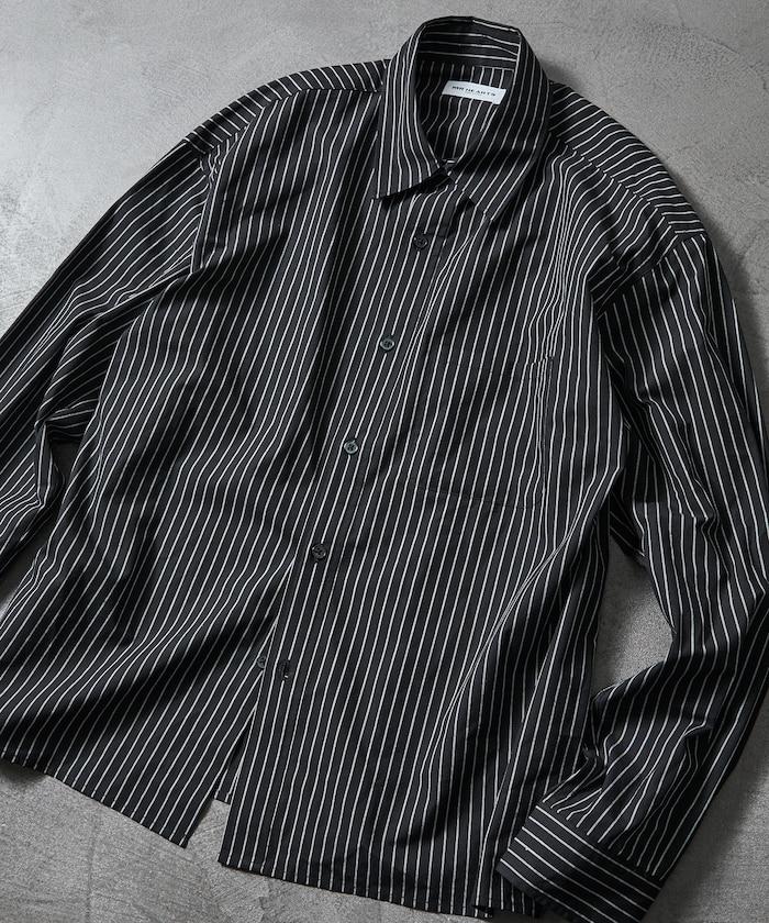 常規領盒型條紋襯衫