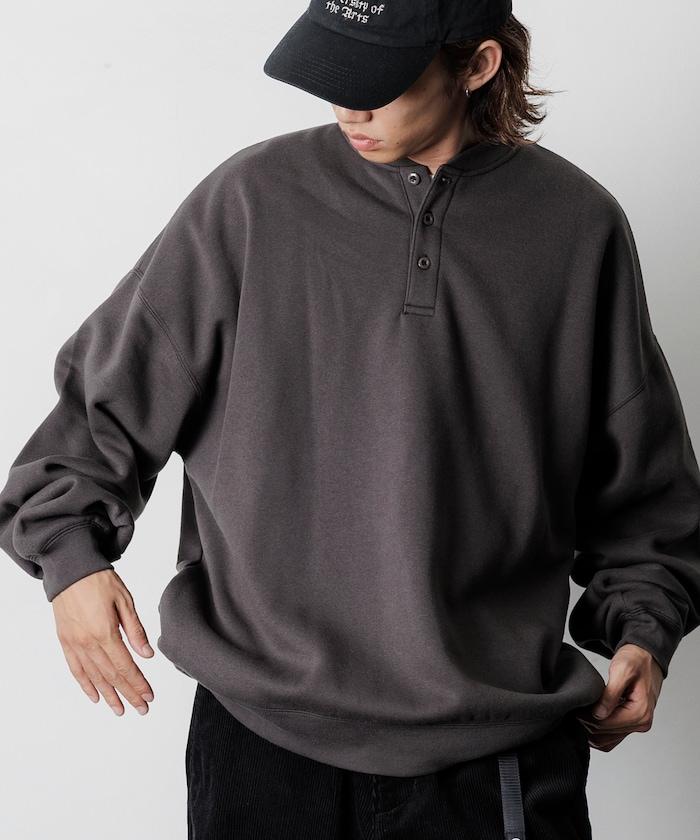 寬鬆版型亨利領衛衣套頭衫