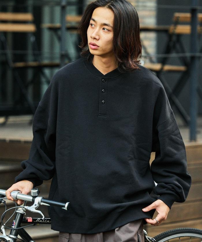 寬鬆版型亨利領衛衣套頭衫