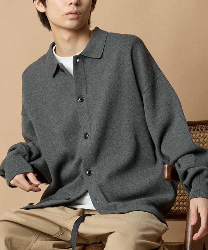 寬鬆版型衛衣風格翻領開衫