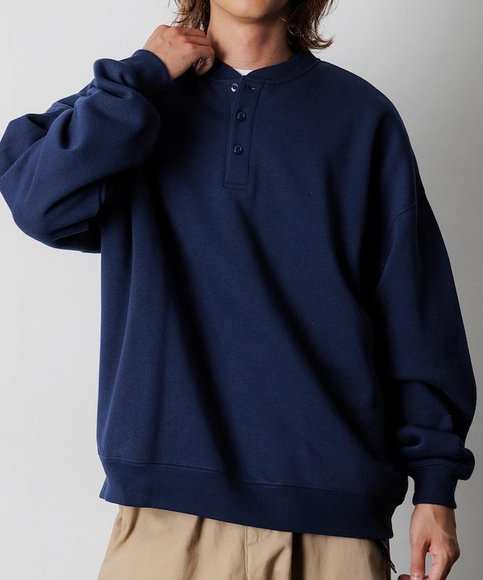 寬鬆版型亨利領衛衣套頭衫