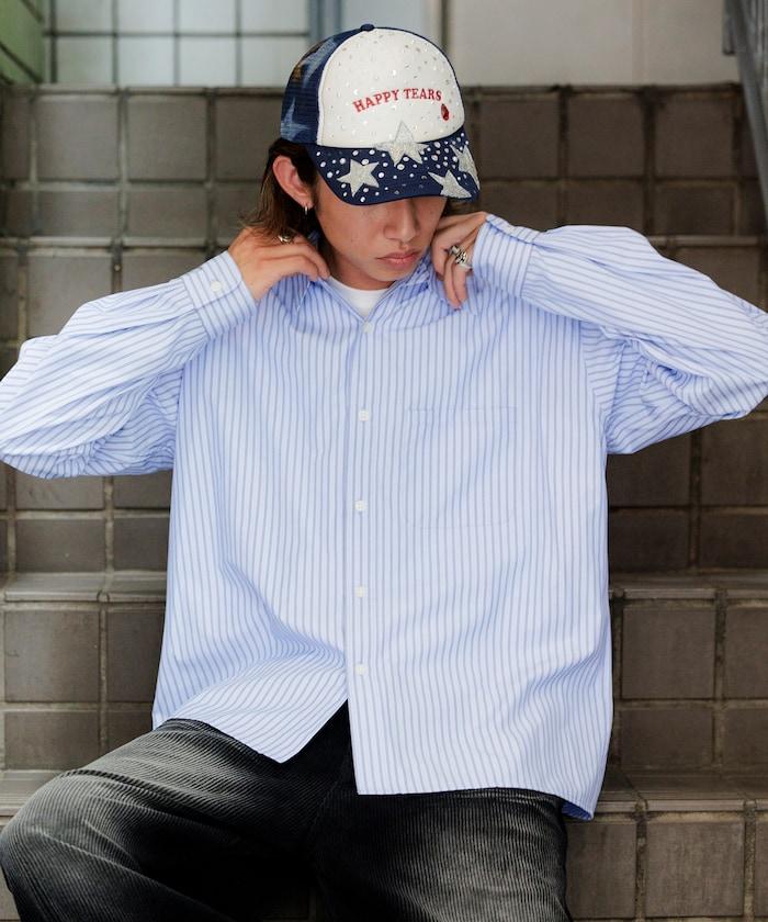 常規領盒型條紋襯衫