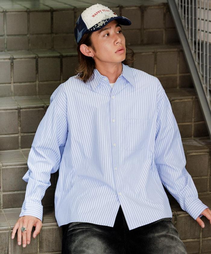 常規領盒型條紋襯衫