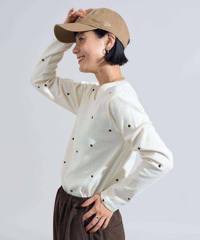 迷你愛心刺繡長袖T恤