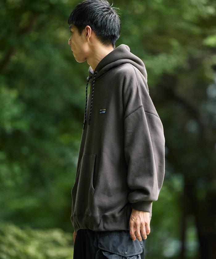 寬鬆版型 單點標誌套頭連帽衛衣/下襬抽繩/加絨內裡