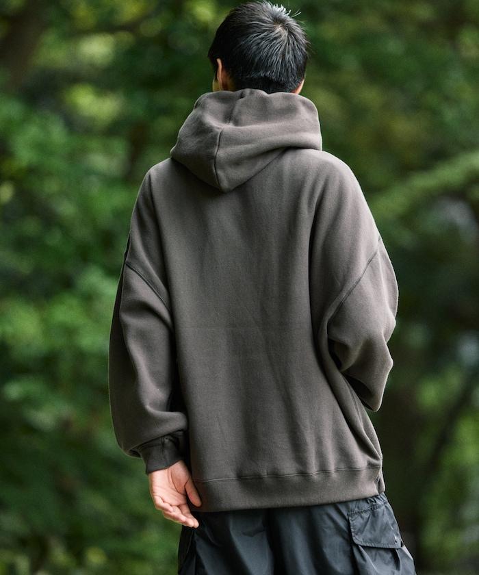 寬鬆版型 單點標誌套頭連帽衛衣/下襬抽繩/加絨內裡