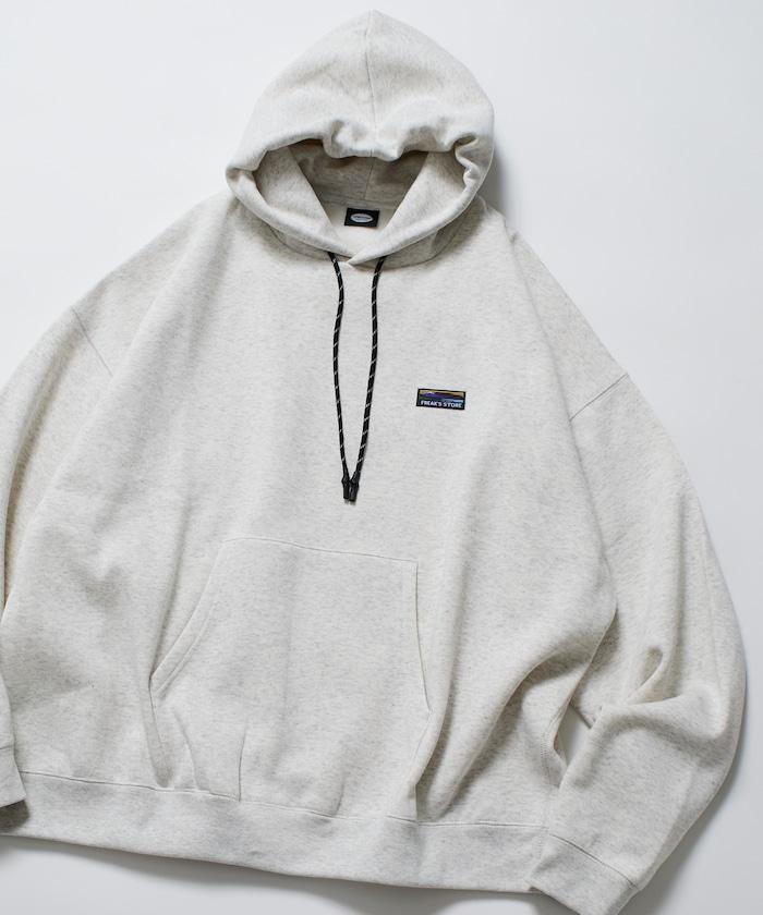 寬鬆版型 單點標誌套頭連帽衛衣/下襬抽繩/加絨內裡