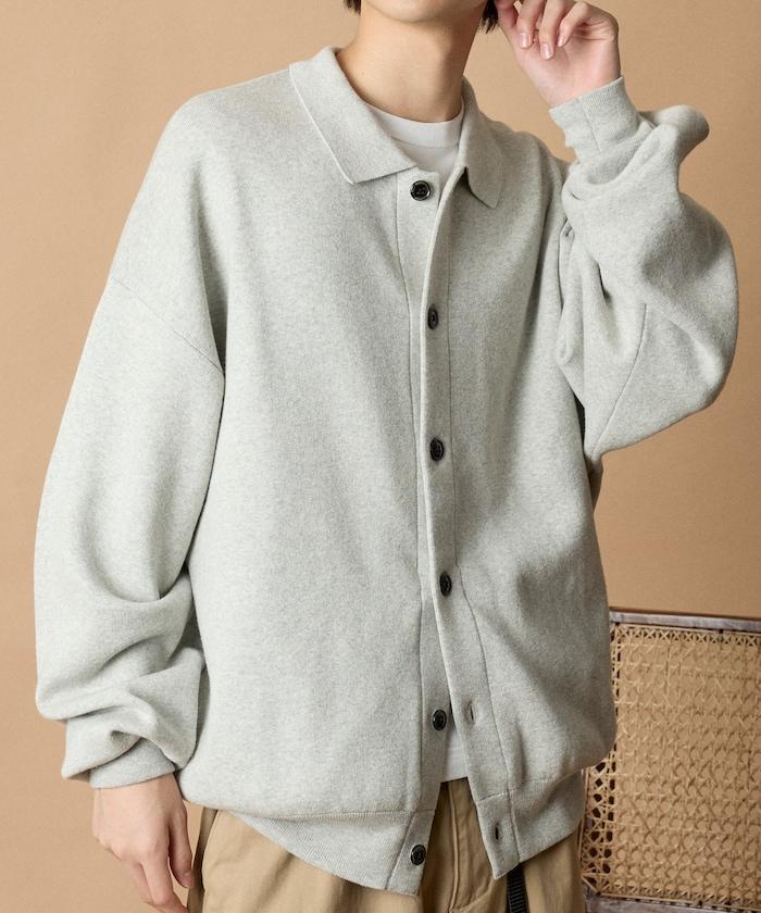 寬鬆版型衛衣風格翻領開衫