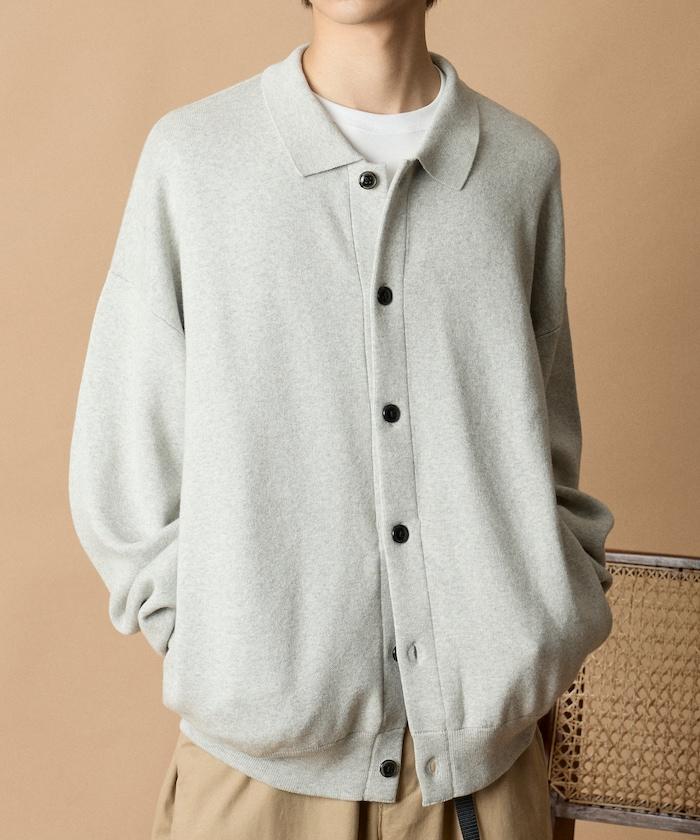 寬鬆版型衛衣風格翻領開衫