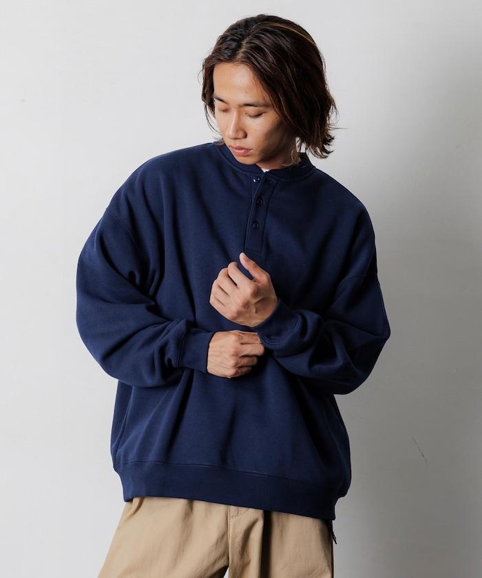 寬鬆版型亨利領衛衣套頭衫