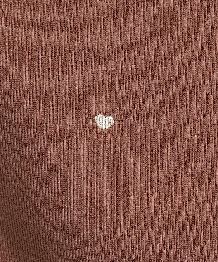 迷你愛心刺繡長袖T恤