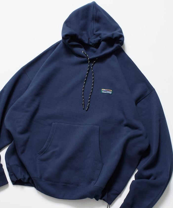 寬鬆版型 單點標誌套頭連帽衛衣/下襬抽繩/加絨內裡