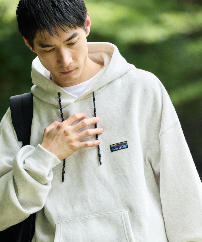 寬鬆版型 單點標誌套頭連帽衛衣/下襬抽繩/加絨內裡