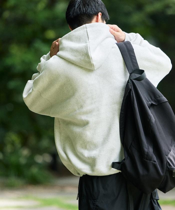寬鬆版型 單點標誌套頭連帽衛衣/下襬抽繩/加絨內裡