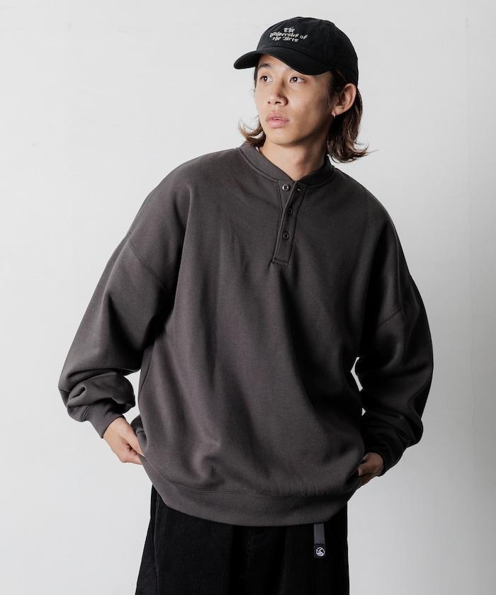 寬鬆版型亨利領衛衣套頭衫